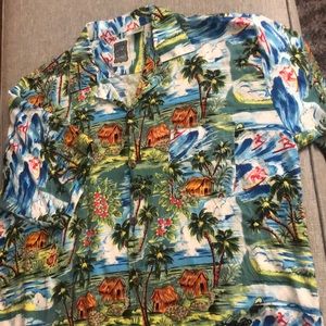 Hawaiian shirt vintage button-down camp collar size M